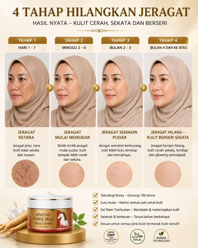 4 tahap hilangkan jeragat dengan Ginseng Cream